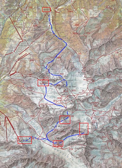 Map Monte Bianco