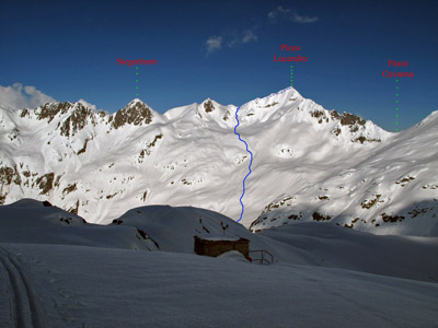 Itinerario salita al Pizzo Lucendro, visto dalla Rotondohütte