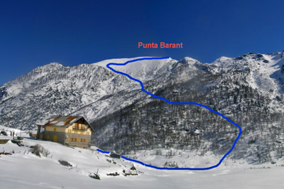 Punta Barant dalla conca del Prà