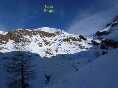 Cima del Rospo dalla conca delle grange "La Reale"