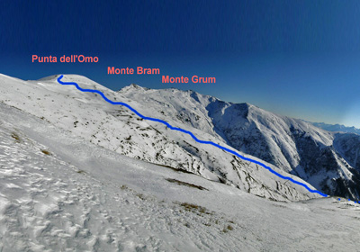 Punta dell'Omo, Monte Bram e Monte Grum