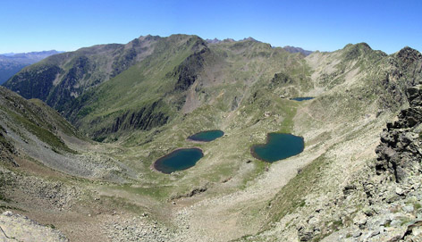 Laghi di Lausfer visti dalla Testa Colla Auta