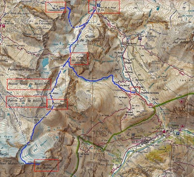 Map Pointe de la Met e Ouille des Tretes