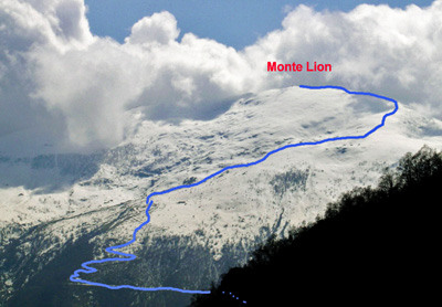 Monte Lion, vista dalla Alpe Lion