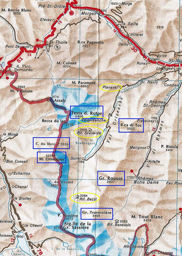 Map Val Grisanche