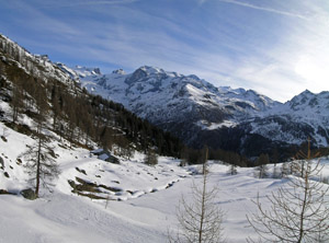 Alpe Nana superiore con il Rosa sullo sfondo