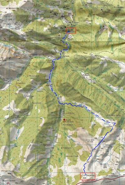 Map Cima Ferrarine