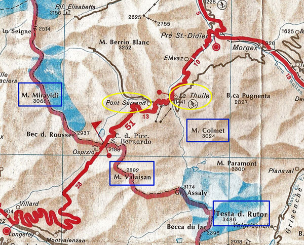 Map Valle La Thuile