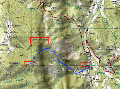 Map Cima di Francia