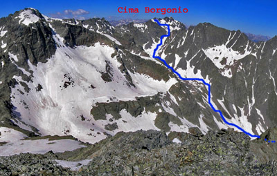 Itinerario Cima Borgonio da Becco alto del Piz